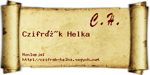 Czifrák Helka névjegykártya